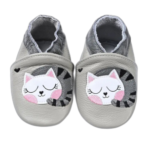 Chaussons Ballerine En Cuir Avec Fermeture élastique Pour Bébé - 2 / 0-6 Mois