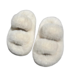 Chaussons Claquettes Doux Et Chauds Pour Petite Fille - Blanc / 25-26