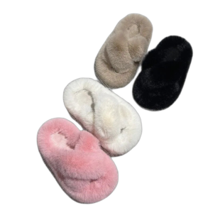 Chaussons Claquettes Fourrées Douillets Pour Enfants Et Sûrs