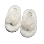 Chaussons Claquettes Fourrées Douillets Pour Enfants Et Sûrs - Blanc / 25-26