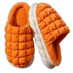 Chaussons Cousus Main Avec Semelle Confortable En Polaire Douce - Orange / 36-37