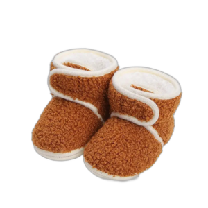 Chaussons Douillets En Polaire Pour Bébé Avec Fermeture à Scratch - Brun / 0/6 Mois