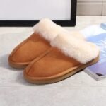 Chausson Cuir Vache Fourré Femme Naturel