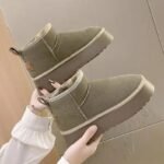 Chausson Style Bottine Fourré Femme Cheville