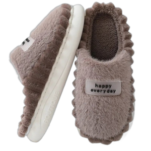 chaussons antiderapants happy day pour confort et securite taupe 341