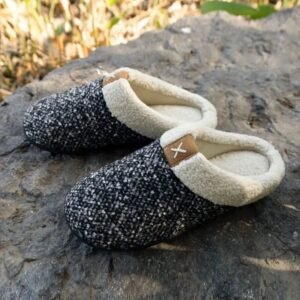 chaussons assortis en laine et coton doux antiderapants 264