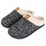 chaussons assortis en laine et coton doux antiderapants gris 34 35 862