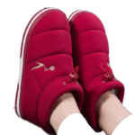 chaussons bottes rouges avec fermeture elastique reglable 936
