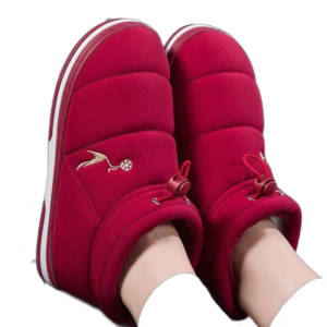 chaussons bottes rouges avec fermeture elastique reglable 936