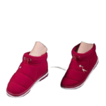 chaussons bottes rouges avec fermeture elastique reglable 689