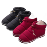 chaussons bottes rouges avec fermeture elastique reglable 671