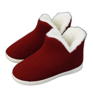 chaussons rouges douillets en tissu doux et polaire confortable rouge 602