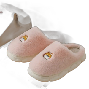 chaussons confortables au style chat avec semelles a memoire rose 179