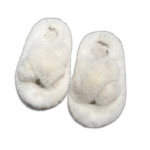 chaussons claquettes fourrees douillets pour enfants et surs blanc 507