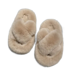 chaussons claquettes fourrees douillets pour enfants et surs brun 344