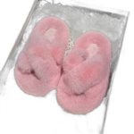 chaussons claquettes fourrees douillets pour enfants et surs rose 235