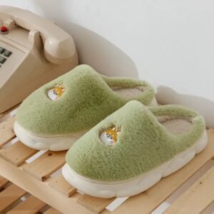 chaussons confortables au design original inspire des chats vert 469