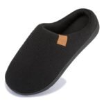 chaussons confortables avec service client dedie en coton doux noir 405