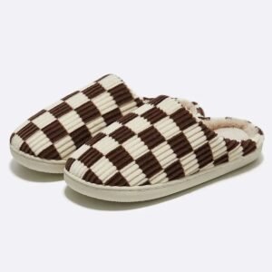 chaussons confortables en style carreaux avec service client 921