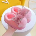 chaussons confortables et elegants avec semelle antiglisse rose 129
