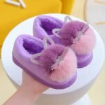 chaussons confortables et elegants avec semelle antiglisse violet 583