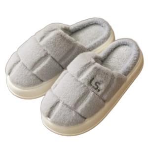 chaussons douillet en coton type plaid pour un confort style gris 235