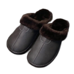 chaussons en cuir fendu avec revetement caoutchouc et confort 156