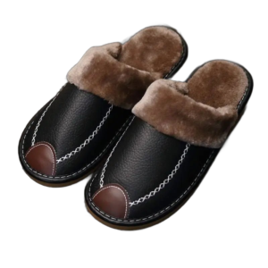 chaussons en cuir fendu au confort luxueux et durable noir 39 257