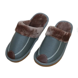 chaussons en cuir fendu avec revetement caoutchouc et confort 730