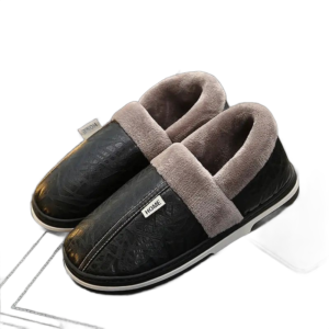 chaussons cuir et polaire avec service client de qualite noir 35 36 361
