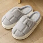 chaussons douillet en coton type plaid pour un confort style gris 235
