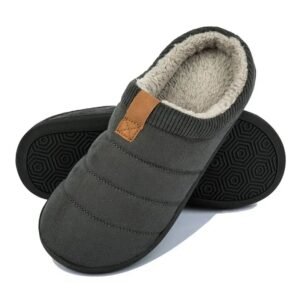 chaussons douillets avec doublure en fourrure chaude gris 36 37 901