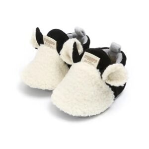 chaussons en coton doux avec semelle antiderapante pour bebe blanc 492