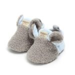 chaussons en coton doux avec semelle antiderapante pour bebe gris 403