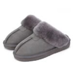 chaussons en cuir avec finition exterieure et fourrure naturelle 258