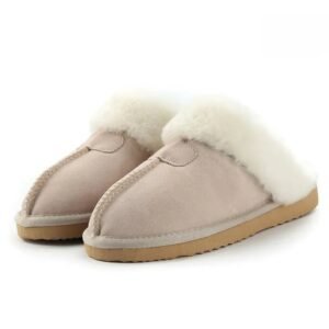 chaussons en cuir de vache avec fourrure naturelle pour un confort 779