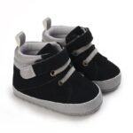chaussons en cuir souple avec semelle antiderapante pour bebe noir 241