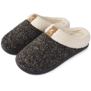 chaussons en laine et coton pour homme confort style interieur brun 549