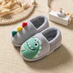 chaussons fermes dino en polaire douce pour enfants gris 22 23 451