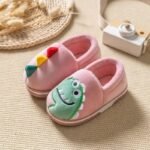 chaussons fermes dino en polaire douce pour enfants rose 22 23 941