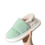 chaussons fourres pour femmes confort et chaleur lhiver vert 715