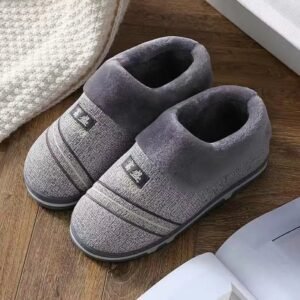 chaussons fourres pour homme confort et chaleur cet hiver gris 597