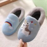 chaussons fourres robustes et confortables pour enfants bleu clair 410