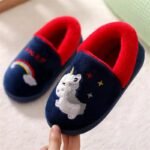 chaussons fourres robustes et confortables pour enfants bleu marine 111
