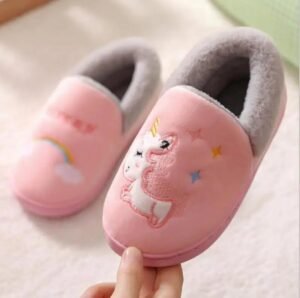 chaussons fourres robustes et confortables pour enfants rose clair 666