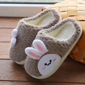 chaussons lapin douillets pour enfants service client attentif gris 806