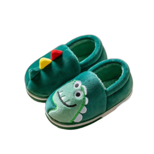 chaussons fermes dino en polaire douce pour enfants vert 22 23 120