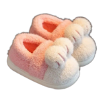 chaussons integralement fermes en polaire douce et isolante rose 987