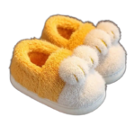 chaussons integralement fermes en polaire douce et isolante jaune 898