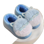 chaussons confortables et elegants avec semelle antiglisse bleu 474
